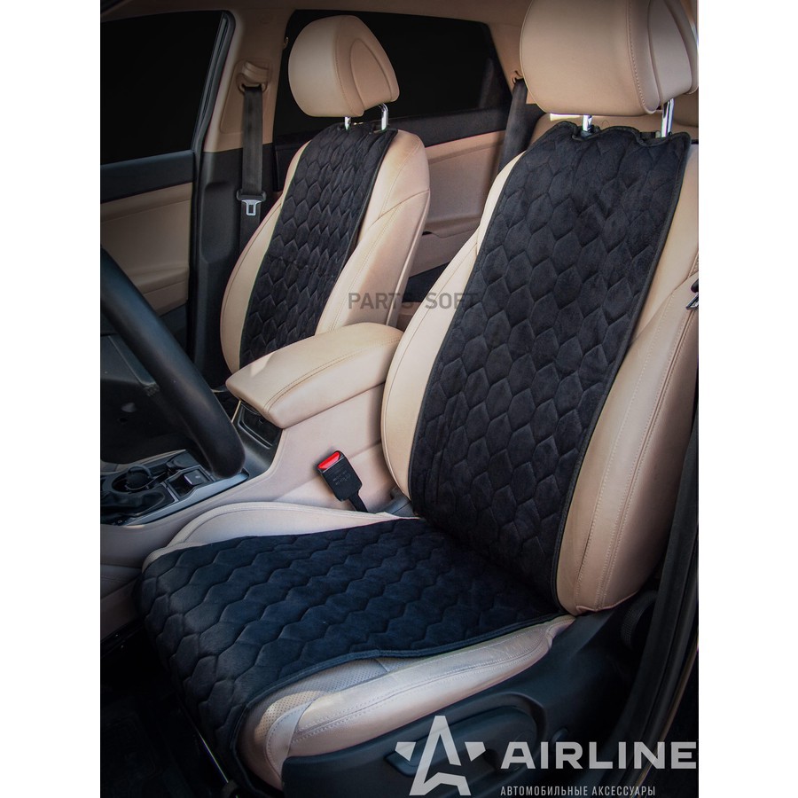 Накидка на сиденье "AIRLINE"алькантара черная (на перед. сиденье) (2 шт.) - AIRLINE None None